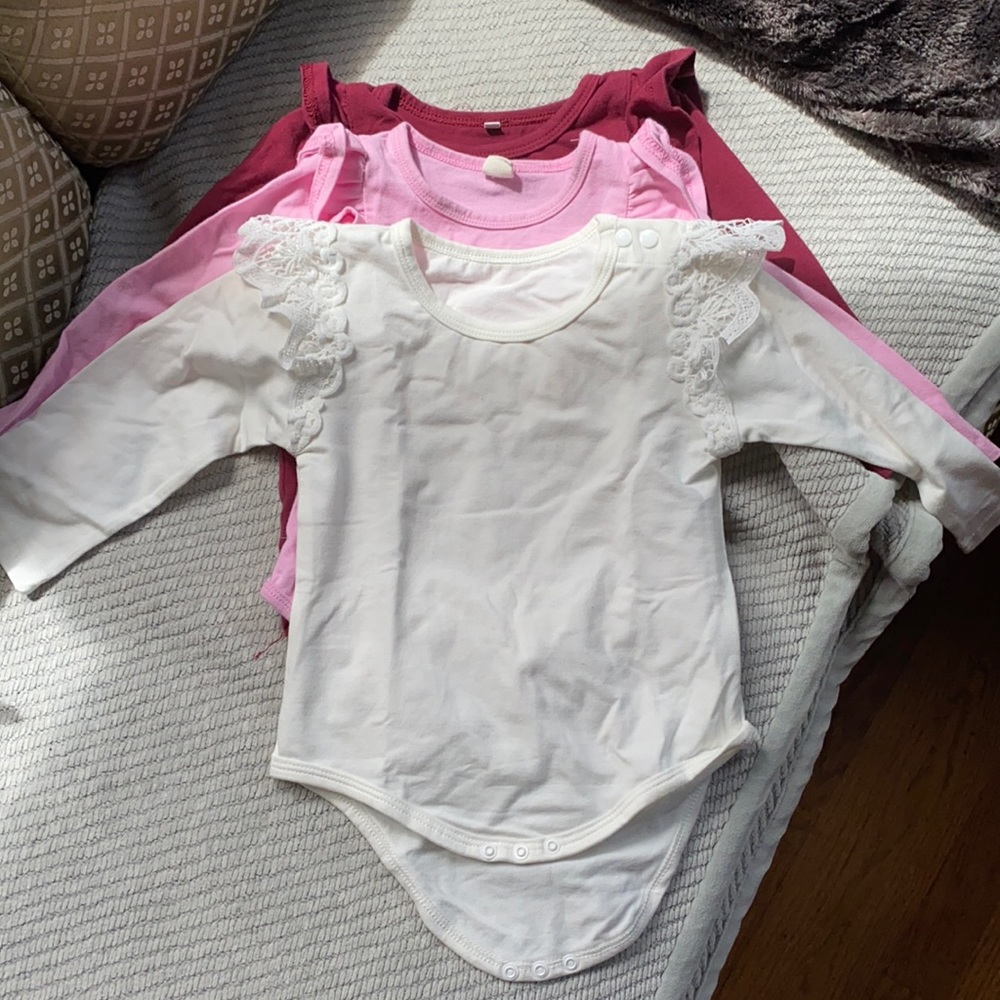 🤩SALE🤩 3 Long Sleeve Ruffle Onesies